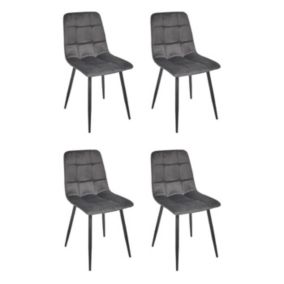 Lot de 4 Chaises "Mateo" 88cm Gris Foncé