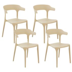 Lot de 4 chaises Matière synthétique Beige sable GUBBIO