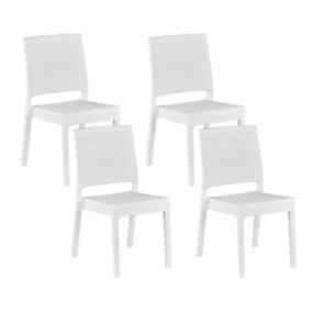 Lot de 4 chaises Matière synthétique Blanc FOSSANO