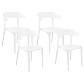 Lot de 4 chaises Matière synthétique Blanc GUBBIO