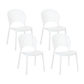 Lot de 4 chaises Matière synthétique Blanc OSTIA