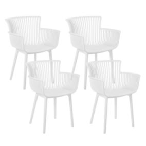 Lot de 4 chaises Matière synthétique Blanc PESARO