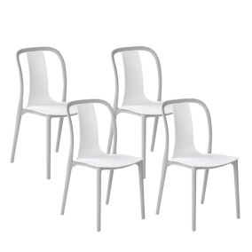 Lot de 4 chaises Matière synthétique Blanc SPEZIA