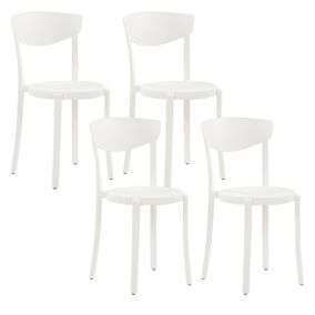 Lot de 4 chaises Matière synthétique Blanc VIESTE