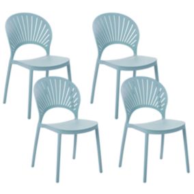 Lot de 4 chaises Matière synthétique Bleu clair OSTIA