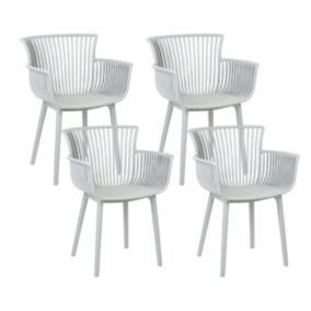 Lot de 4 chaises Matière synthétique Gris clair PESARO