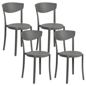 Lot de 4 chaises Matière synthétique Gris foncé VIESTE