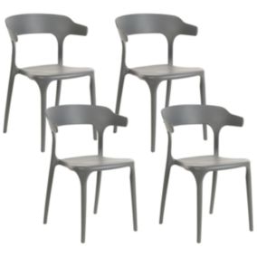 Lot de 4 chaises Matière synthétique Gris GUBBIO