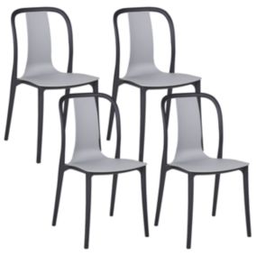 Lot de 4 chaises Matière synthétique Gris SPEZIA