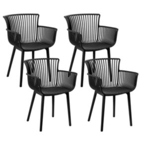 Lot de 4 chaises Matière synthétique Noir PESARO