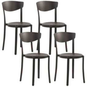 Lot de 4 chaises Matière synthétique Noir VIESTE