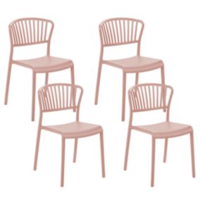 Lot de 4 chaises Matière synthétique Rose pastel GELA