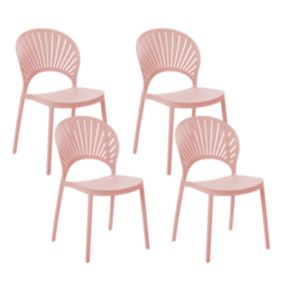 Lot de 4 chaises Matière synthétique Rose pastel OSTIA