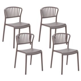 Lot de 4 chaises Matière synthétique Taupe GELA