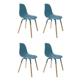 Lot de 4 Chaises "Phenix" 85cm Bleu Canard