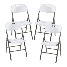 Lot de 4 chaises pliantes Ljusnarsberg 87 x 46 x 53 cm blanc en.casa