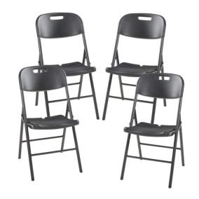 Lot de 4 chaises pliantes Ljusnarsberg 87 x 46 x 53 cm noir en.casa