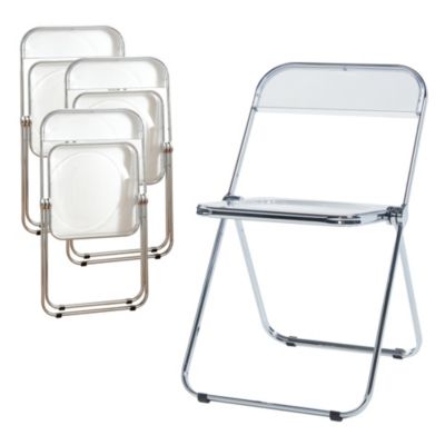 Lot de 4 chaises pliantes Pornainen 74 x 46 x 47 cm transparent en.casa