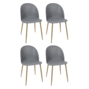 Lot de 4 Chaises Scandinave "Bergen" 81cm Gris