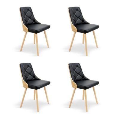 Lot de 4 Chaises Scandinave "Cargo" 79cm Chêne & Noir