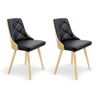 Lot de 4 Chaises Scandinave "Cargo" 79cm Chêne & Noir