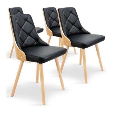 Lot de 4 Chaises Scandinave "Cargo" 79cm Chêne & Noir