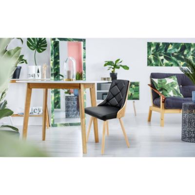 Lot de 4 Chaises Scandinave "Cargo" 79cm Chêne & Noir