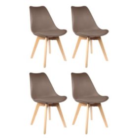 Lot de 4 Chaises Scandinave "Coquil" 81cm Taupe