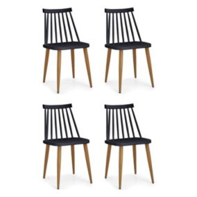 Lot de 4 Chaises Scandinaves "Estelle" 77cm Noir