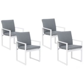 Lot de 4 chaises Tissu Gris PANCOLE