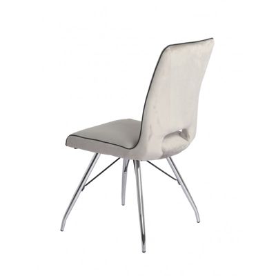 Lot de 4 chaises velours gris clair - BELLA