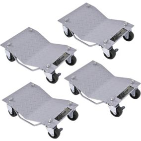 Lot de 4 Chariots de Manutention de Voiture avec roulettes Universelles  Poignée Pratique