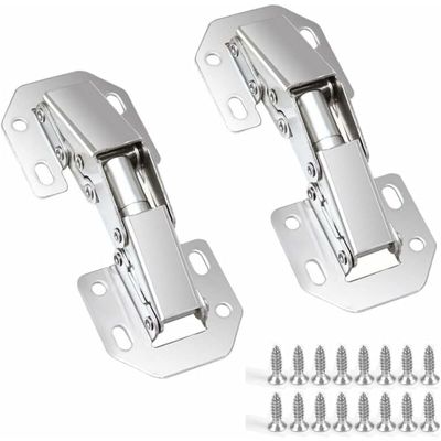 Lot de 4 charnières invisibles à 90 degrés pour portes d'armoires de cuisine, 77 mm