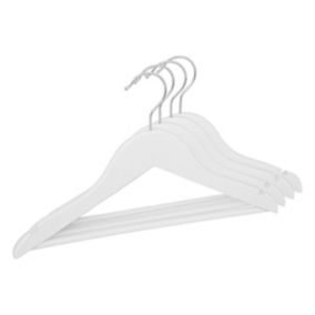 Lot de 4 cintres en bois L32cm blanc - Atmosphera