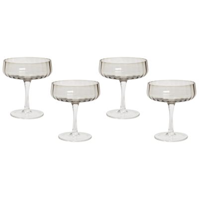 Lot de 4 coupes à champagne QUARTZ 170 ml Gris