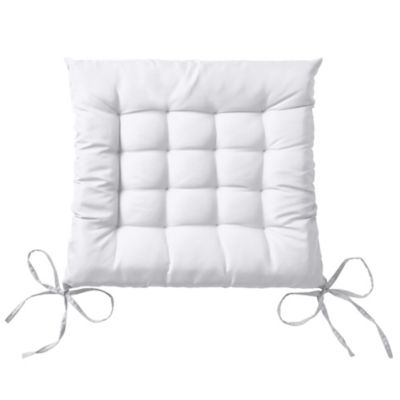 Lot de 4 Coussin Galettes de chaise Lea Blanc 40x40x5cm