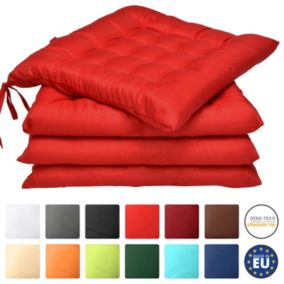 Lot de 4 Coussin Galettes de chaise Lea Rouge 40x40x5cm