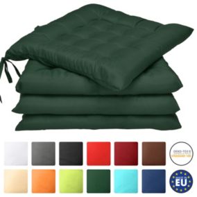 Lot de 4 Coussin Galettes de chaise Lea Vert foncé 40x40x5cm