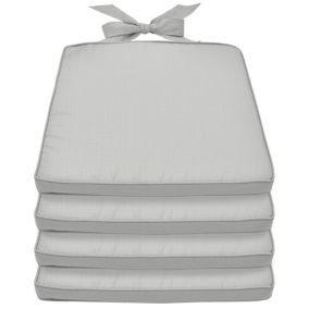 Lot de 4 Coussin Galettes de chaise Pia Gris clair 45/40x40x5cm