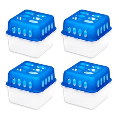 Lot de 4 déshumidificateurs absorbeurs d'Humidité carré compact, contenance 400 g - Hauteur 11,5 x Longueur 14 x Profondeur 14 cm