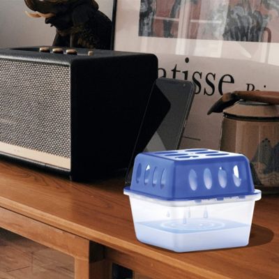 Lot de 4 déshumidificateurs absorbeurs d'Humidité carré compact, contenance 400 g - Hauteur 11,5 x Longueur 14 x Profondeur 14 cm