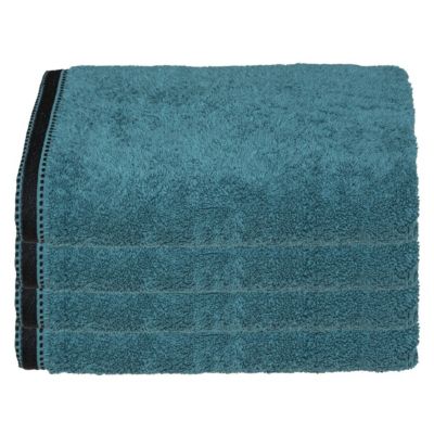 Paire de luxe Gris 100% coton égyptien 600 g/m ² satinéà rayures-Serviette-Drap de bain