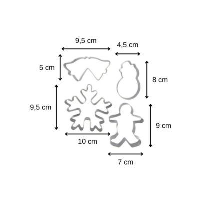 Lot de 4 emporte-pièces de Noël Zenker Emporte-pièces