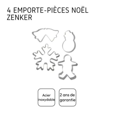 Lot de 4 emporte-pièces de Noël Zenker Emporte-pièces