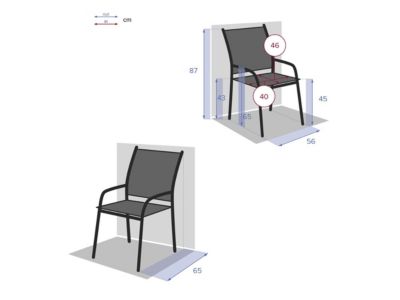 Lot de 4 fauteuils de jardin en texaline Piazza Gris anthracite/Graphite