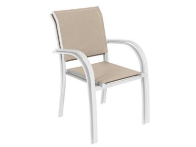Lot de 4 fauteuils de jardin en texaline Piazza Lin/Blanc - Hespéride