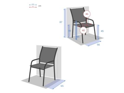 Lot de 4 fauteuils de jardin en texaline Piazza Lin/Blanc - Hespéride