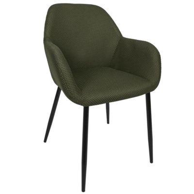 Lot de 4 fauteuils de table en tissu texturé maille 3D kaki - ELECTRON