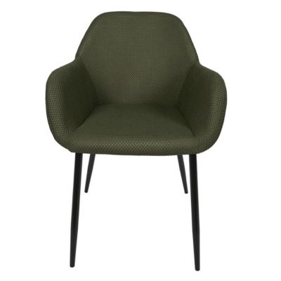Lot de 4 fauteuils de table en tissu texturé maille 3D kaki - ELECTRON