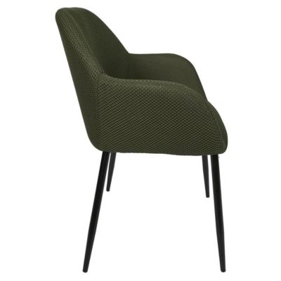 Lot de 4 fauteuils de table en tissu texturé maille 3D kaki - ELECTRON